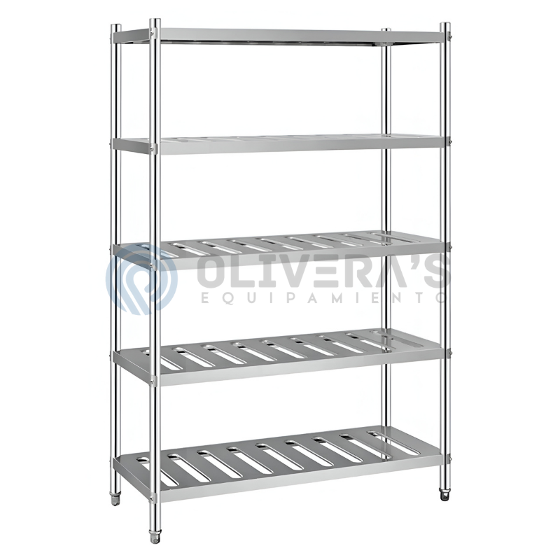 Estantería de Acero Inoxidable Lundar BV-74 – 5 Estantes – 1,10 m