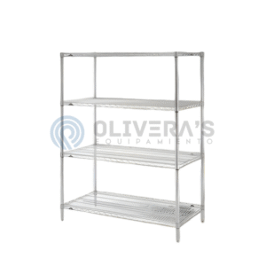 Estantería Cromada Desarmable Lundar CR-035 – 4 Estantes – 1,06 m