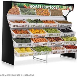 Expositor Frutas Verduras Lateral com Espejo MHLE-12 12 Canastos