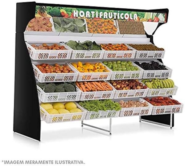 Expositor Frutas Verduras Lateral com Espejo MHLE-12 12 Canastos