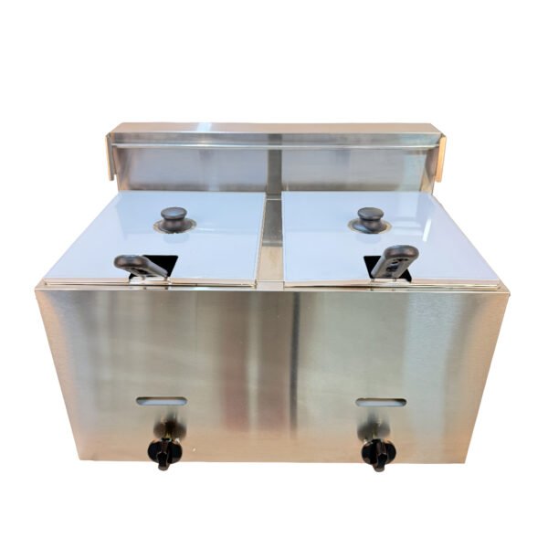 Fritador a Gas Lundar GF-72 12 Litros Doble Cuba Acero Inoxidable - Imagen 2